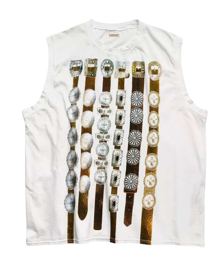 Kapital Jersey 'Curtain Concho' Cutoff Tee