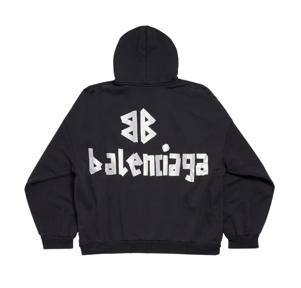 Balenciaga 'Silver Tape' Black Hoodie