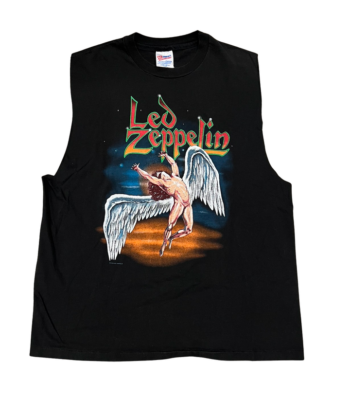 Led Zeppelin 'Swan Song' Black Vintage Cutoff Tee