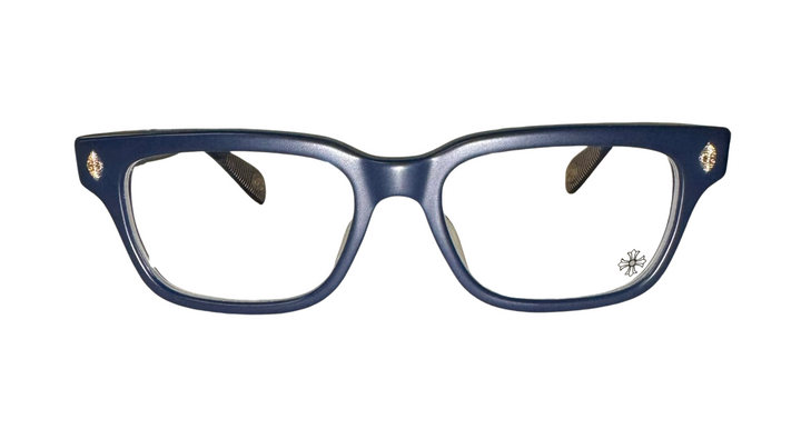 Chrome Hearts 'Testerical' Matte Navy Blue/Gold Glasses