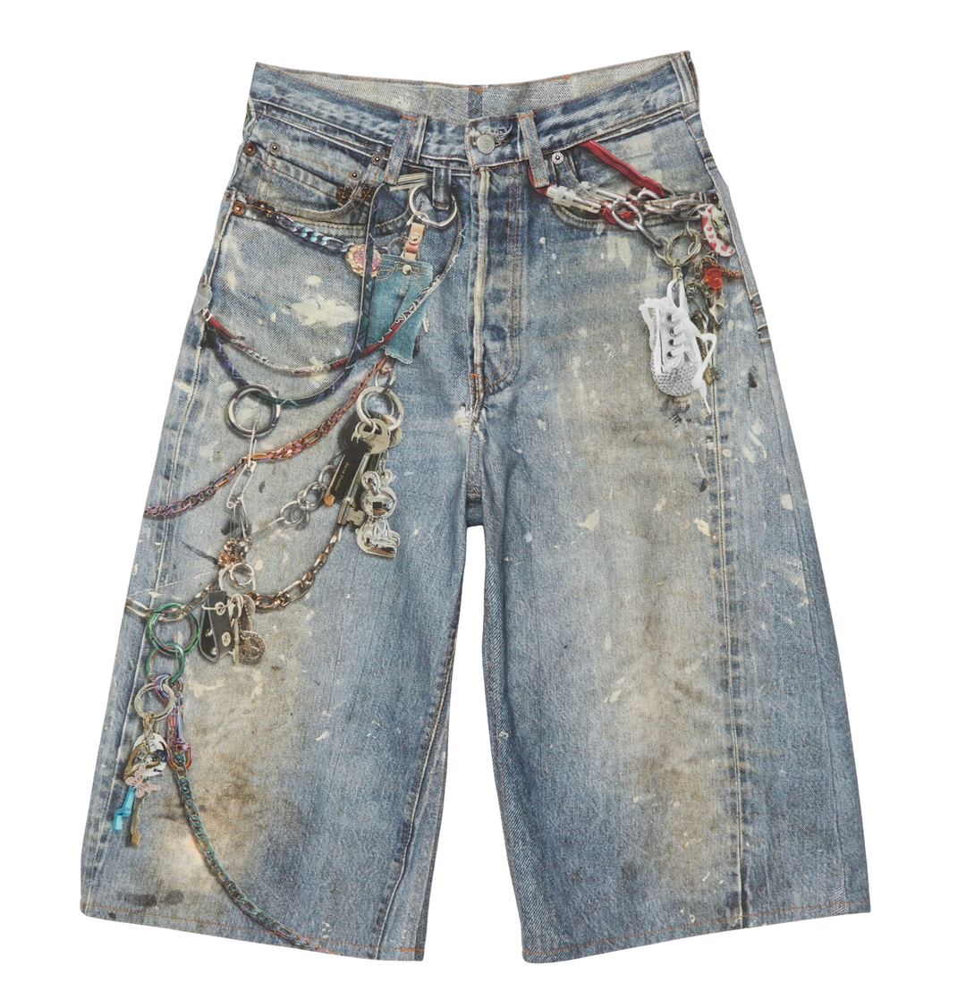 Acne Studios 'Judda Keychains' Denim Shorts