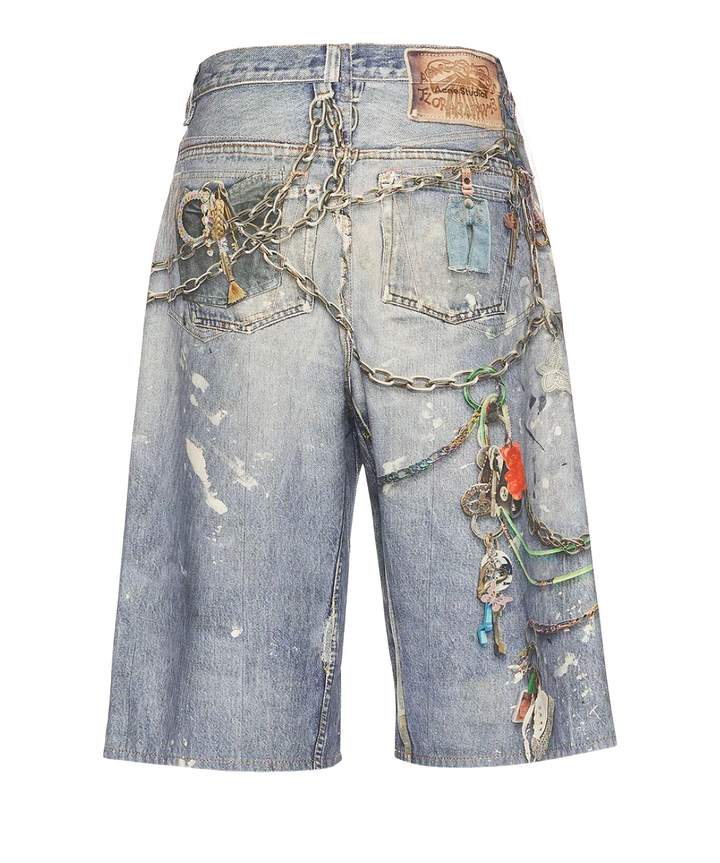 Acne Studios 'Judda Keychains' Denim Shorts