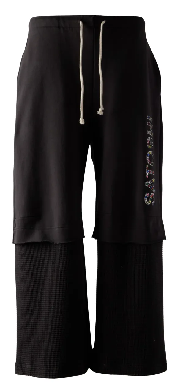 Satoshi Nakamoto 'Double Layer Studded' Black Studded Sweats
