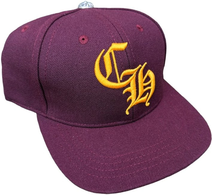 Chrome Hearts 'Burgundy/Gold' CH Logo Hat