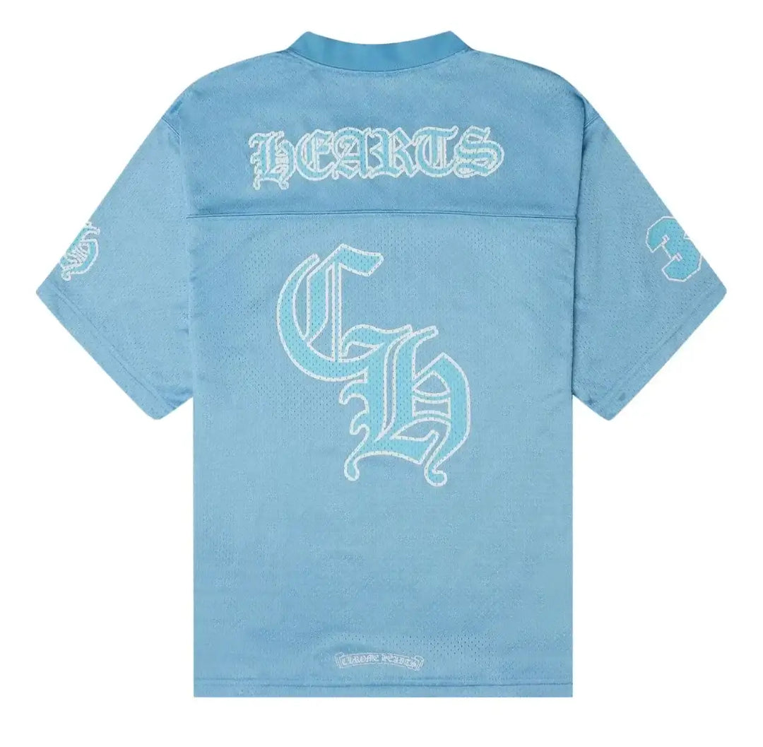 Chrome Hearts Sports Mesh Stadium Short-Sleeved Jersey Light Blue