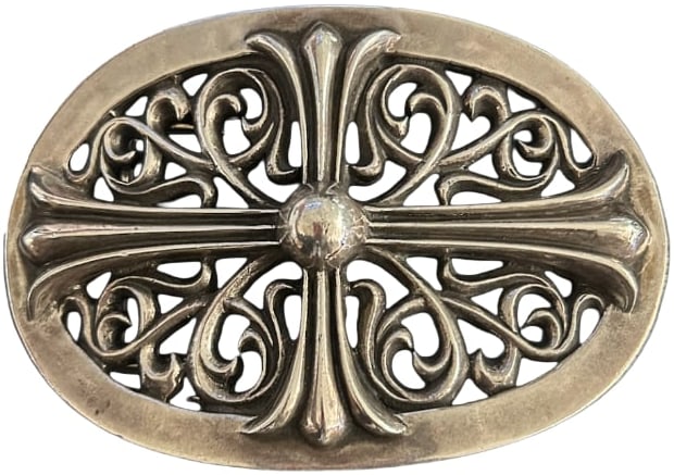 Chrome Hearts 'Silver' Oval Cross Jumbo Belt Buckle