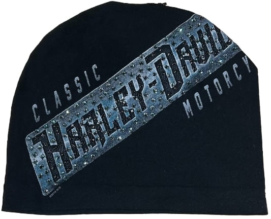 Bossi 'Harley Davidson Stripe' Rhinestone Vintage Beanie