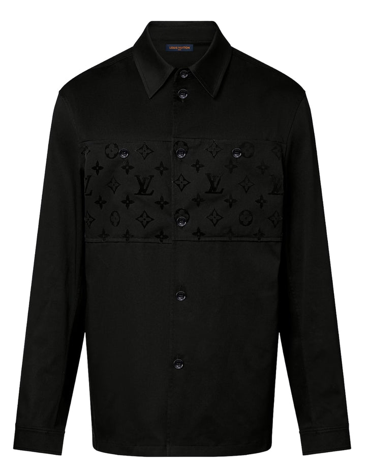 Louis Vuitton 'Black' Flocked Casual Cotton Overshirt