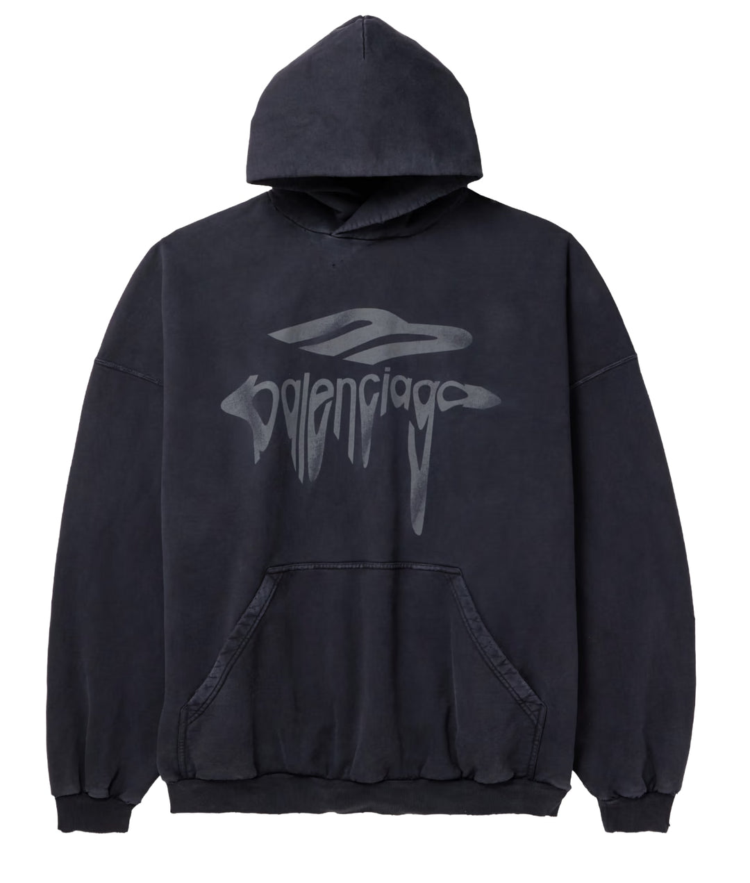 Balenciaga 'Distressed Logo' Oversized Hoodie