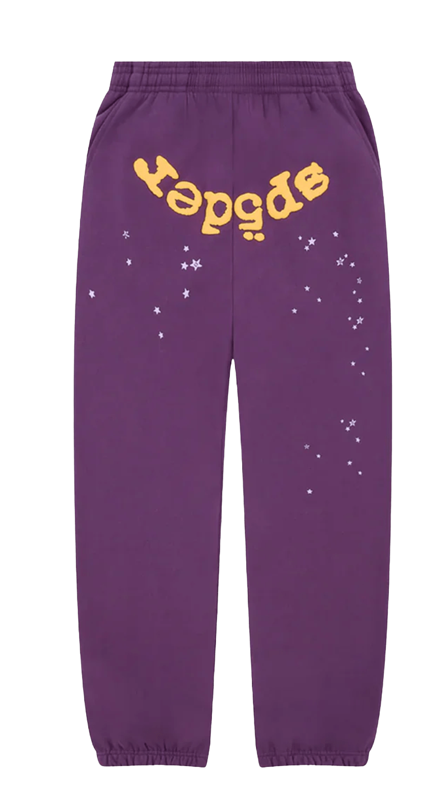 Sp5der Star OG Web Purple Sweatpants