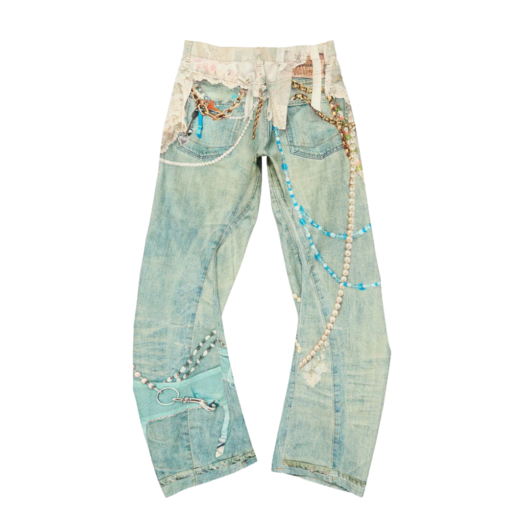 Acne Studios 'White/Green' 2006 Relaxed Fit Jeans