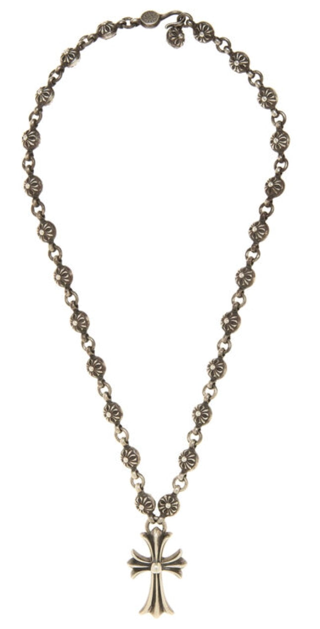 Chrome Hearts 'Silver Cross' 20in Crossball Necklace