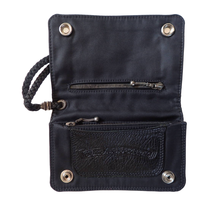 Chrome Hearts '2 Zip Horseshoe Button' Nylon Wallet