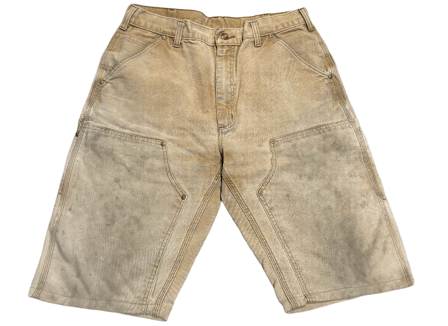 Carhartt Vintage Distressed Double Knee Khaki Workwear Shorts
