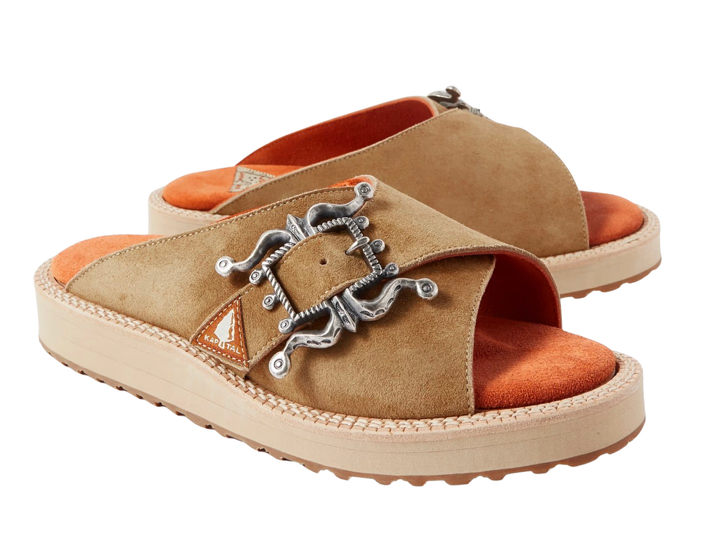 Kapital Pueblo Suede Sandals Beige