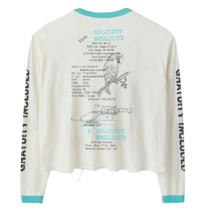 Happy Memories Don't Die 'White/Blue' Wringer Gratuity Longsleeve Tee