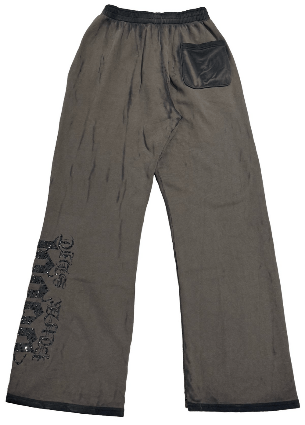 Bossi 'Black Heavy Metal' Brown Rhinestone Sweatpants