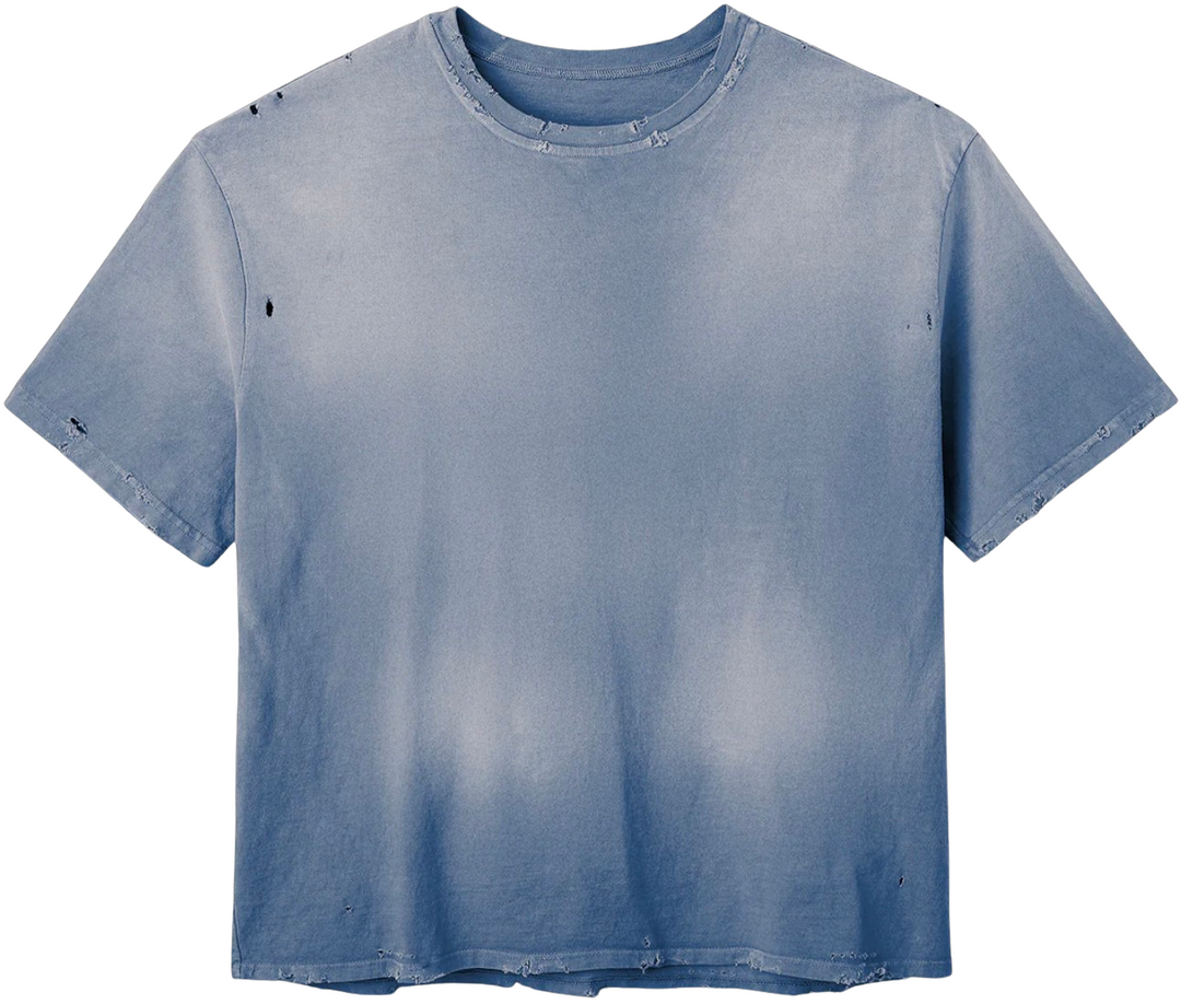 Gold+Vintage Gallery Raspberry Hills 'Distressed Blank' Blue Tee