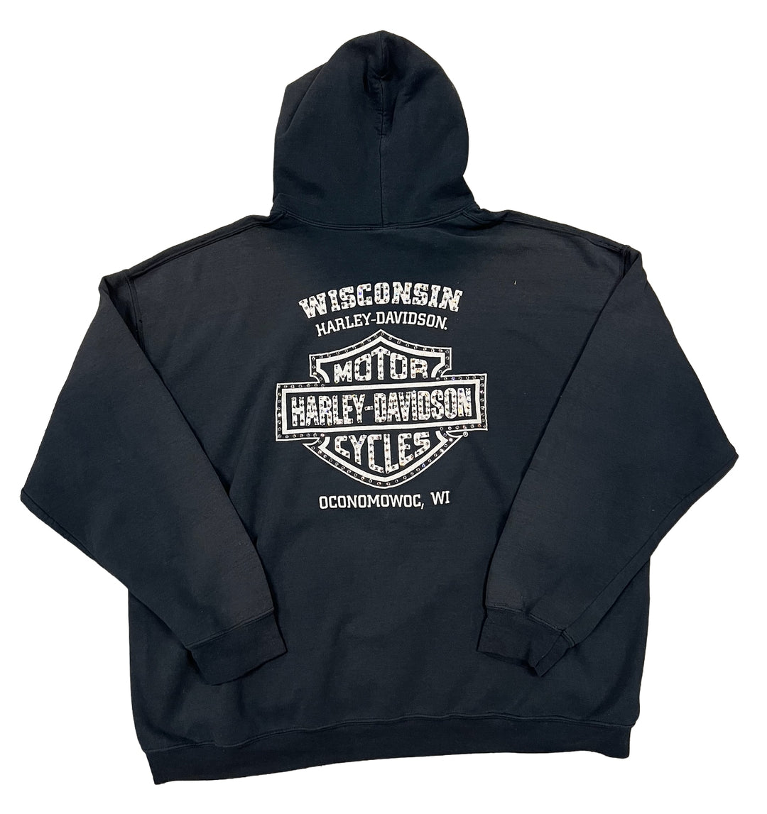 Harley Davidson 'Wisconsin' Rhinestone Vintage Hoodie