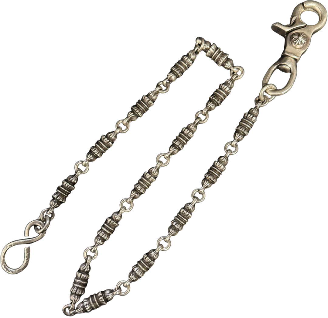 Chrome Hearts 'Barrel Link' 24in Silver Wallet Chain