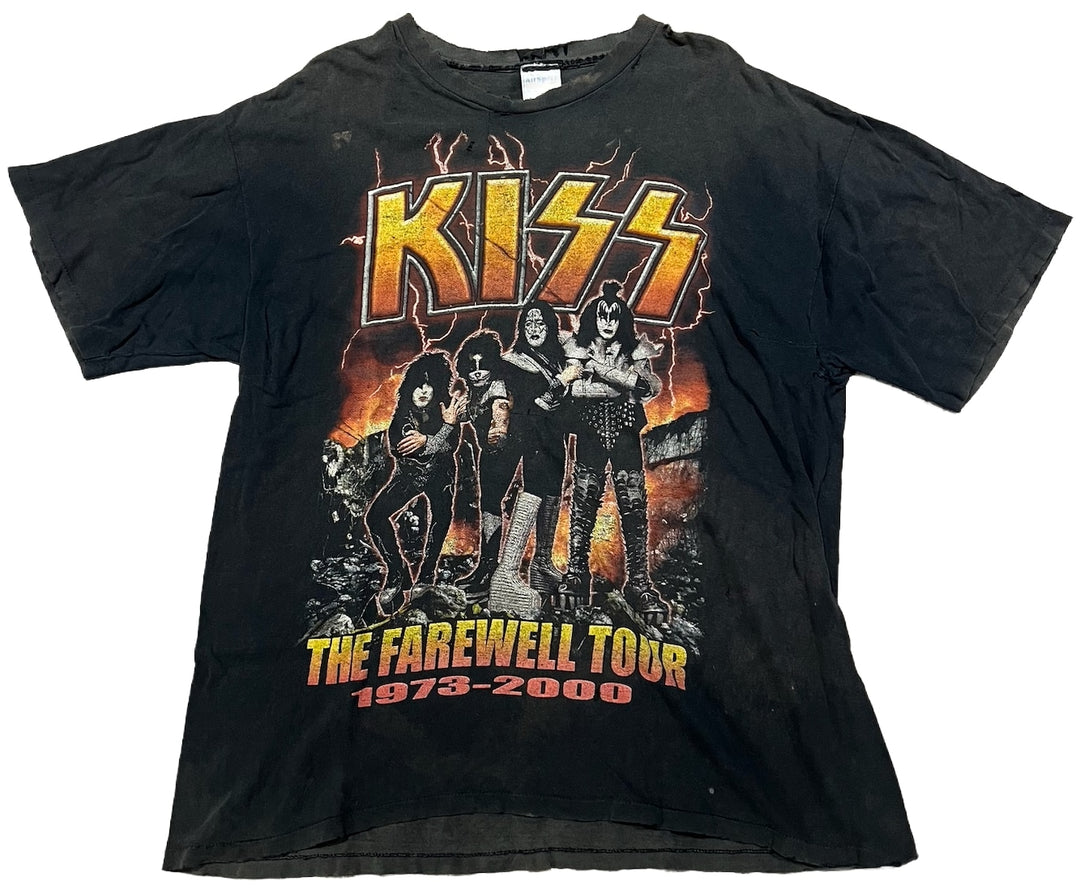 Kiss 'Farewell Tour' Washed Black Vintage Tee