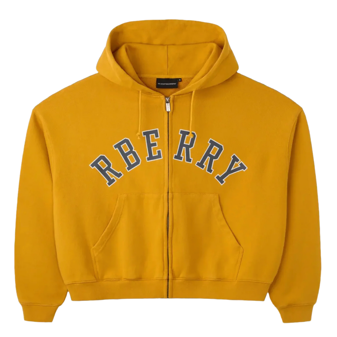 Gold + Vintage Gallery Raspberry Hills 'Mustard' Zip Up Hoodie