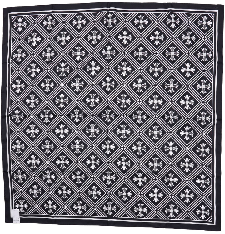 Chrome Hearts 'Plus Cross' Black/White Scarf
