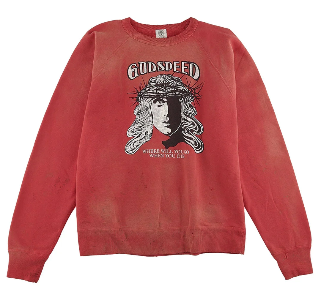 Saint Michael x Readymade 'Godspeed' Red Crewneck
