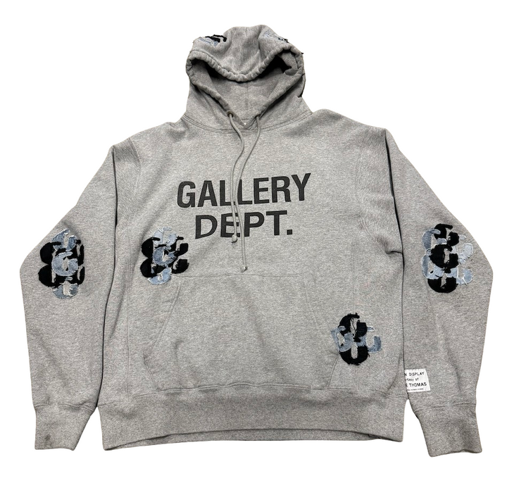 Gallery Dept. Custom 'Denim Patch' English Logo Grey Hoodie