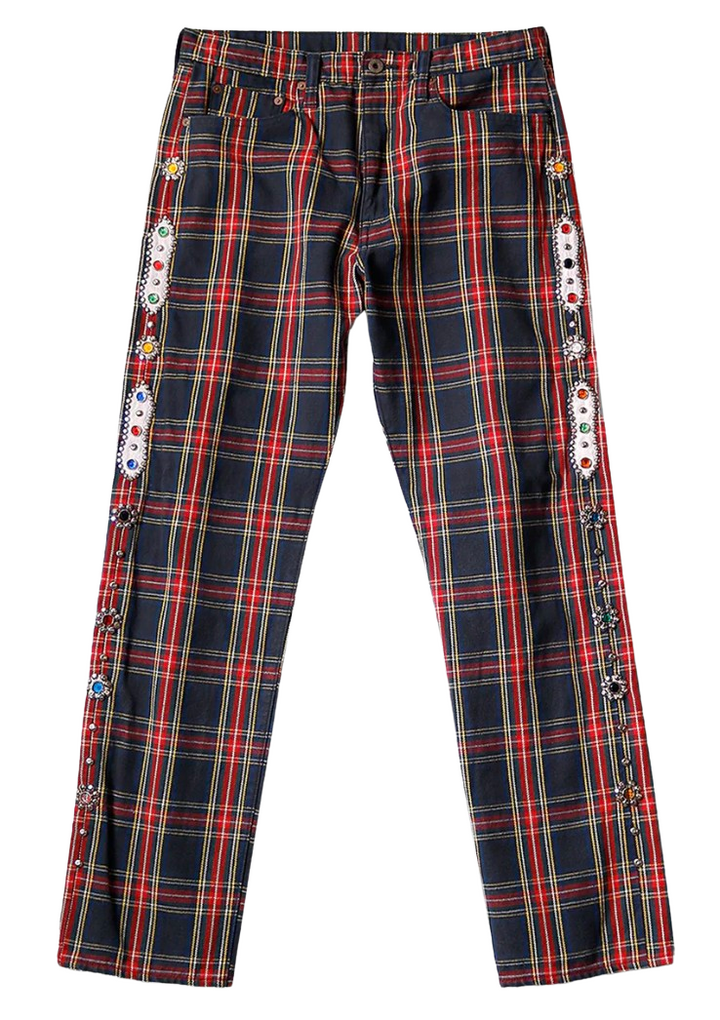 Kapital Red Plaid Monkey Cisco Jeans