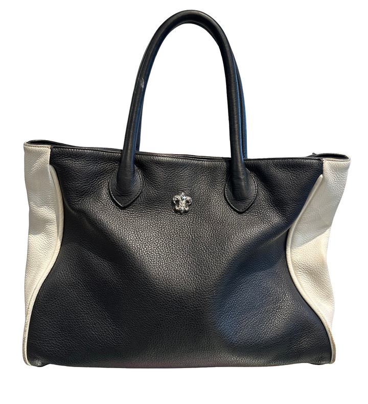 Chrome Hearts Black/White Leather Tote Bag