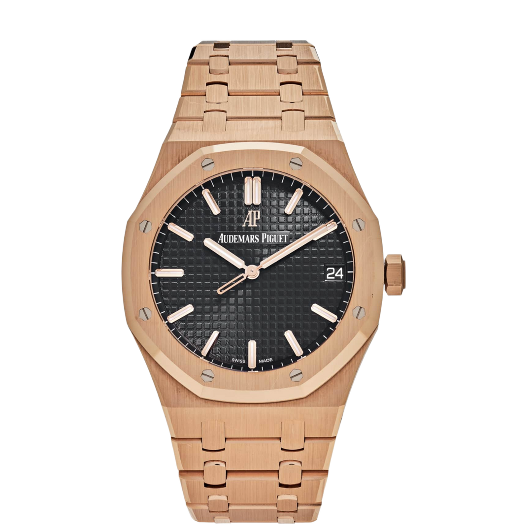 Audemars Piguet Royal Oak 15500OR Rose Gold Black Dial Watch 2021
