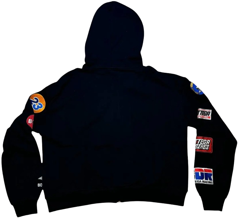 Bottega Desires 'Patches' Black Zip Up Hoodie