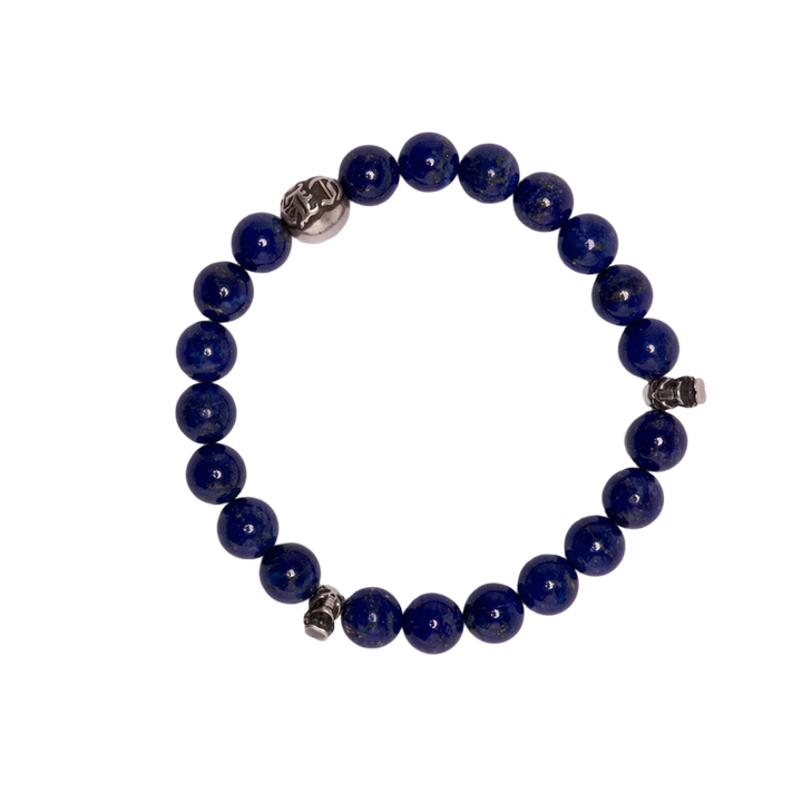 Chrome Hearts 'CH Skull Ball' Blue Beaded Bracelet