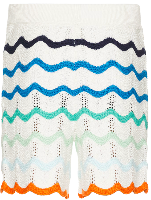 Casablanca 'Blue Gradient' Wave Knit Shorts