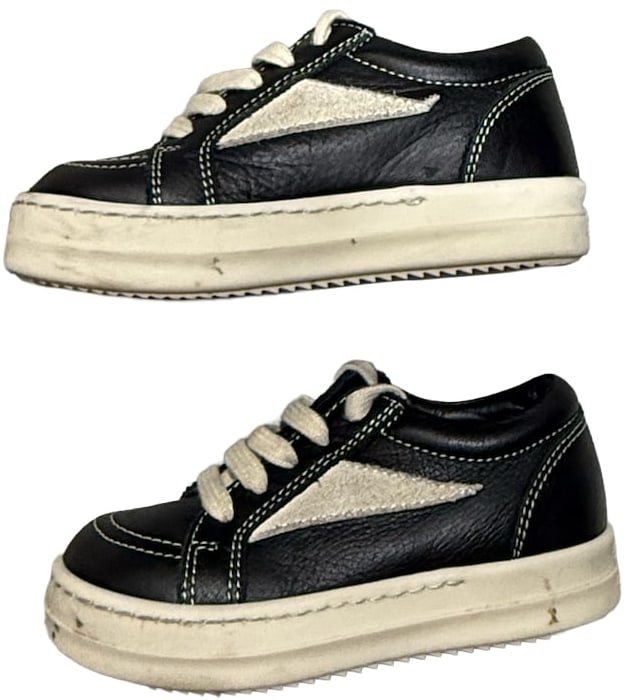 Rick Owens 'Black' Leather Vintage Sneaks