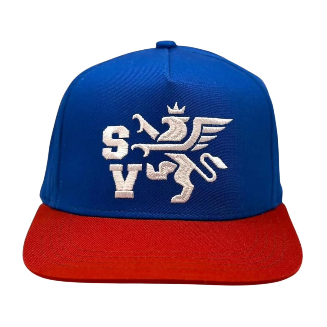 Saint Vanity 'Griffin' Blue and Red Hat