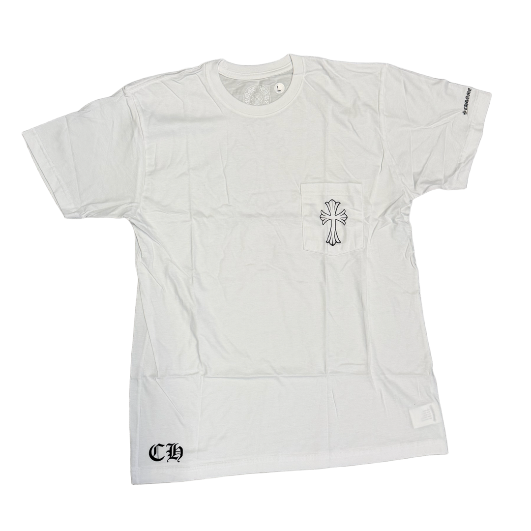 Chrome Hearts 'Gradient Stencil Crosses' White Pocket Tee