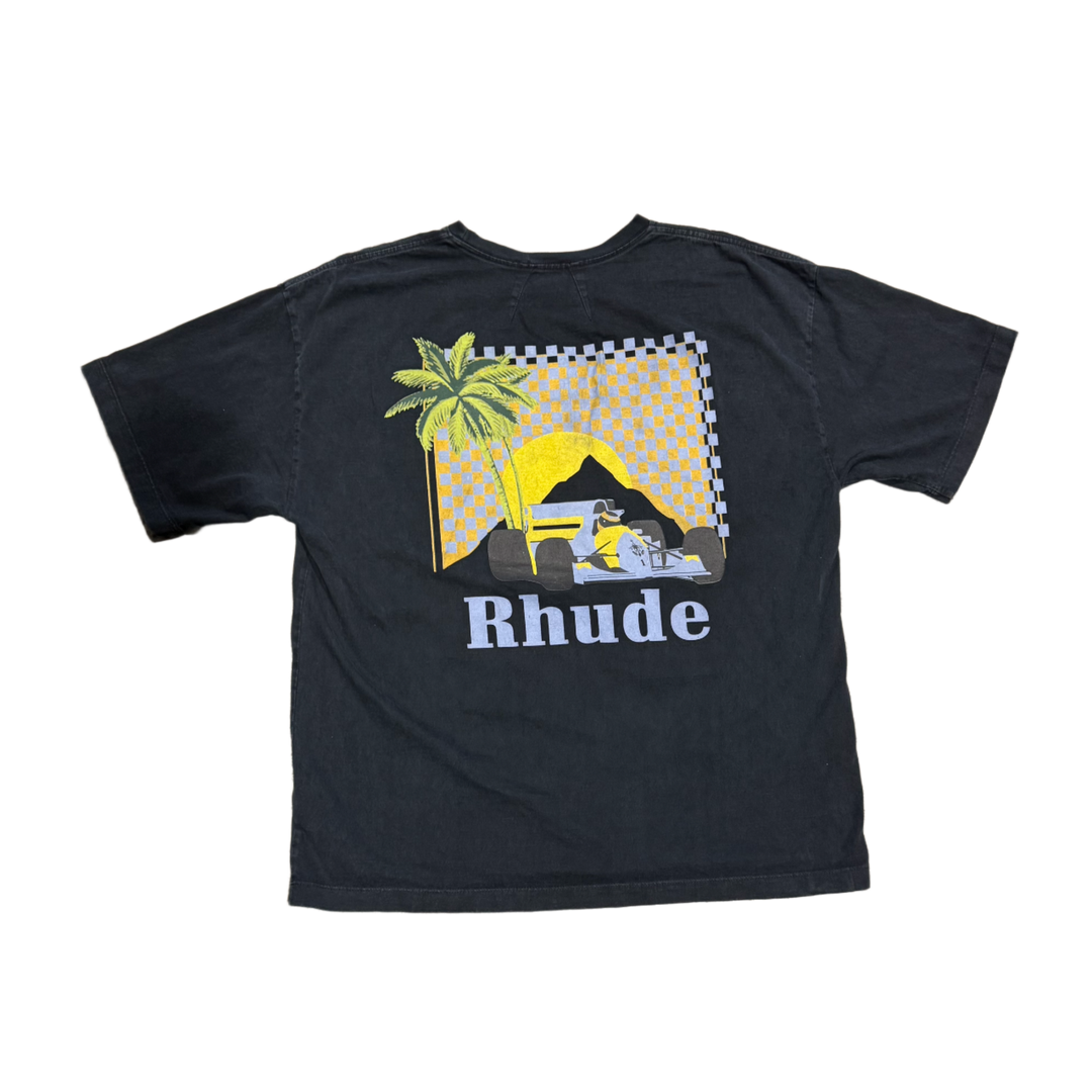Rhude 'F1 Moonlight' Washed Black Tee