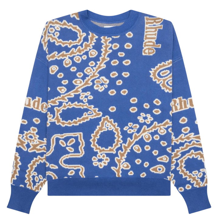 Rhude 'Bandana Knit' Light Blue Crewneck