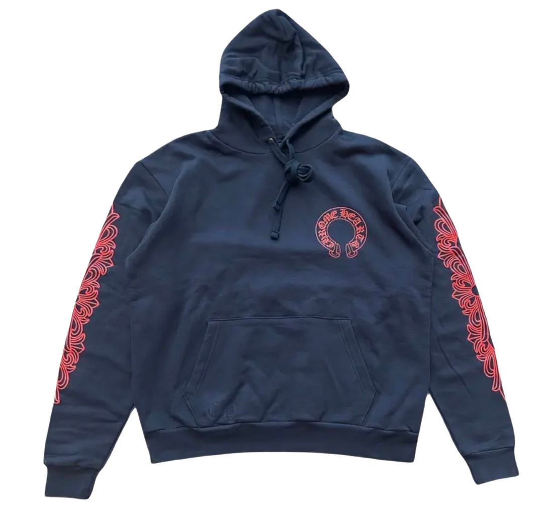 Chrome Hearts 'Navy Red' Horseshoe Hoodie