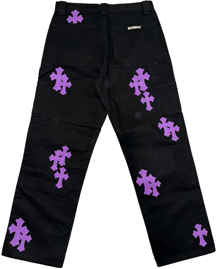Chrome Hearts 'Purple' Cross Patch Carpenter Pants