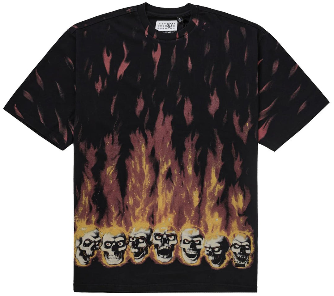 Supreme x MM6 Maison Margiela Liquid Blue Oversized Black Tee