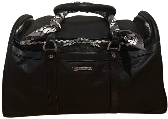 Chrome Hearts 'XL Black Leather Crosses' Duffle Bag