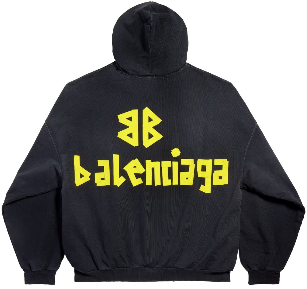 Balenciaga 'Reconstructed' Tape Logo Hoodie