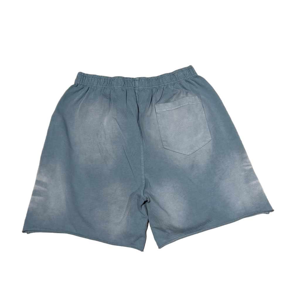 424 'Crest Academy' Washed Blue Sweat Shorts