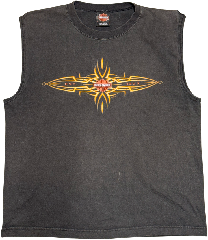Harley Davidson 'Boswell' Black Vintage Cutoff Tee