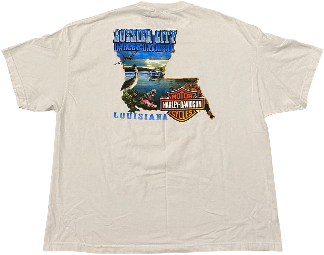 Harley Davidson 'Bossier City, LA' White Vintage Tee