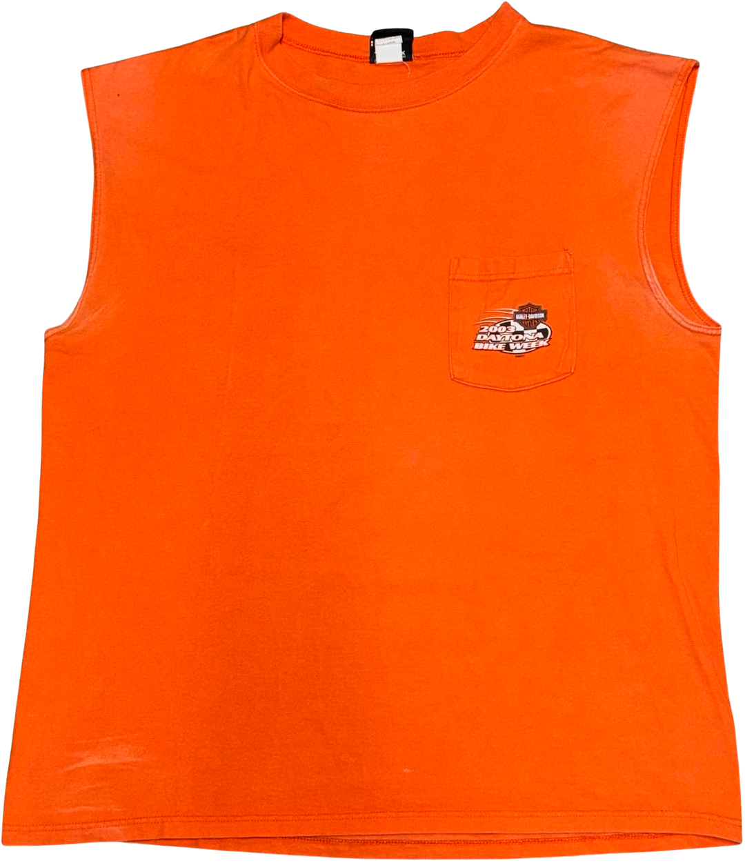 Harley Davidson 'Daytona Beach FL' Orange Vintage Cutoff Tee