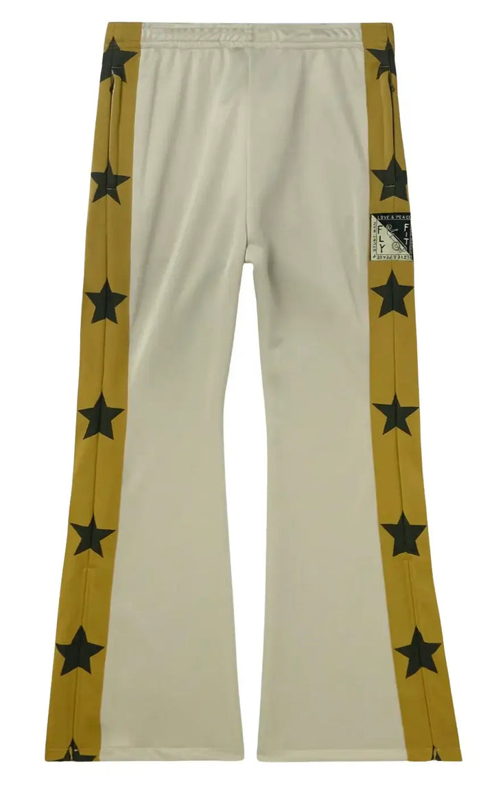 Kapital 'Stuntman & Woman' Beige Flared Track Pants